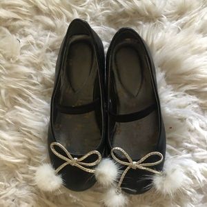 Bonpoint ballet flats with fur pom pom